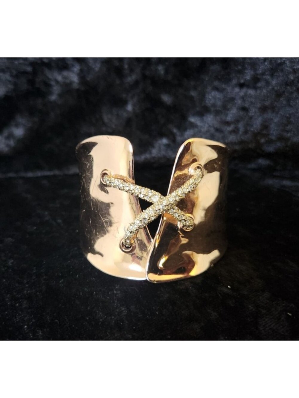 Alexis Bittar Miss Havisham Swarovski Crystal Encrusted Crisscross Cuff Bracelet